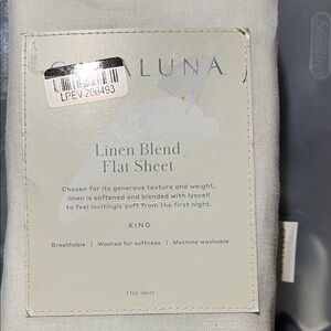Casaluna Linen Blend Flat Sheet - Soft White